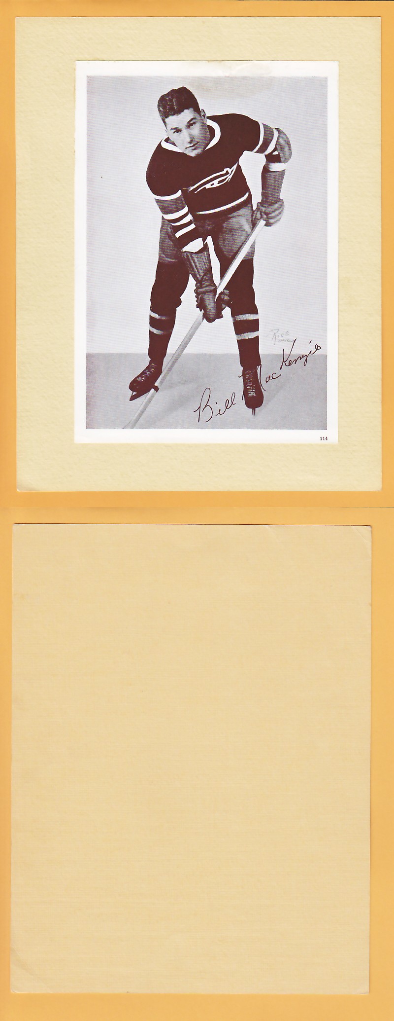 1935-40 CROWN BRAND PHOTO #114 BILL MCKENZIE photo 1935-40 CROWN BRAND PHOTO #114 BILL MCKENZIE photo